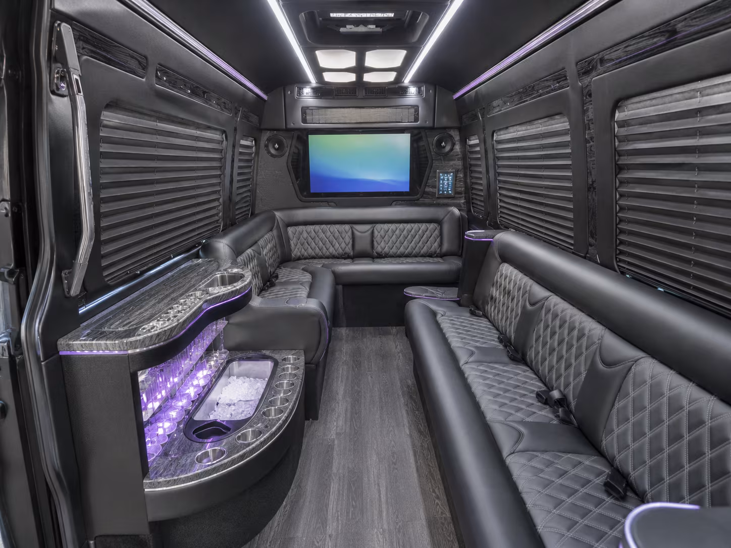 monterey park 40 passenger party bus interior